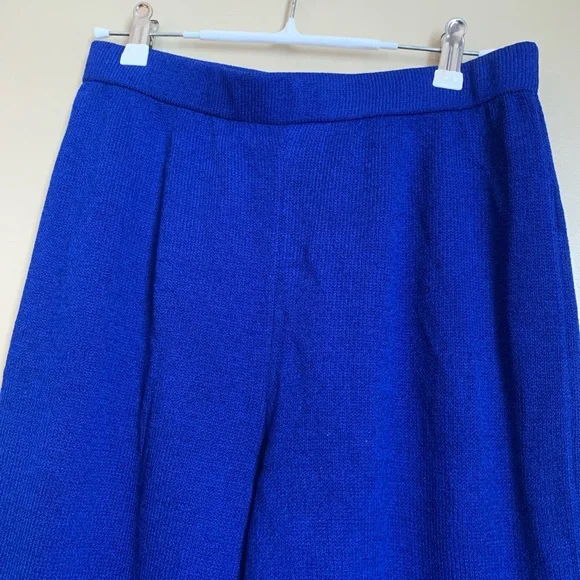ST. JOHN Santana Knit Royal Blue Straight Pants 10 Usa Old Money Emily gilmore - Picture 3 of 5